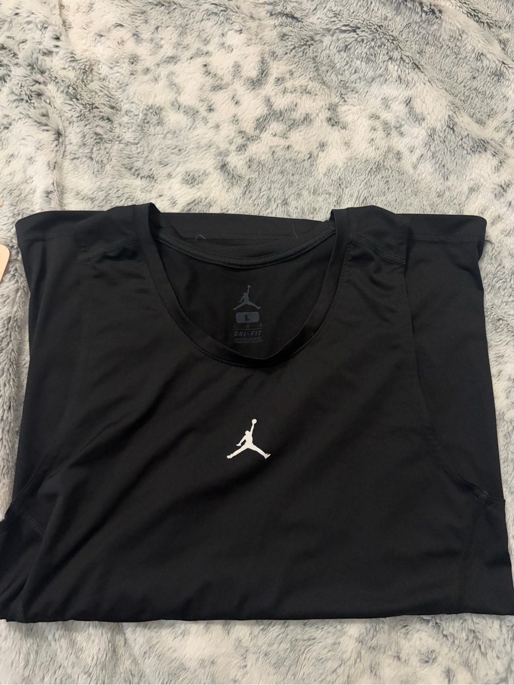 Nike Jordan Dri-FIT Black Tee with Light Blue Logo